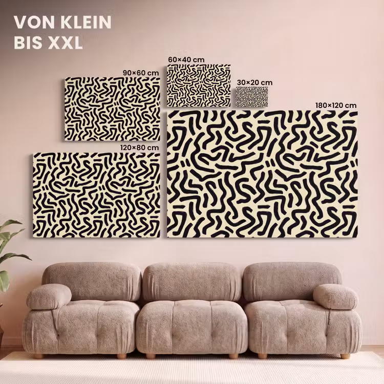 Abstract - Lijnen - Zwart canvas 2cm klein 34 -Xsfeer8_DE