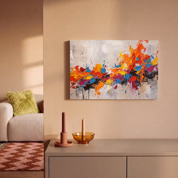 Abstract - Schilderij - Kleurrijk - Dynamisch canvas 2cm klein -sfeer1