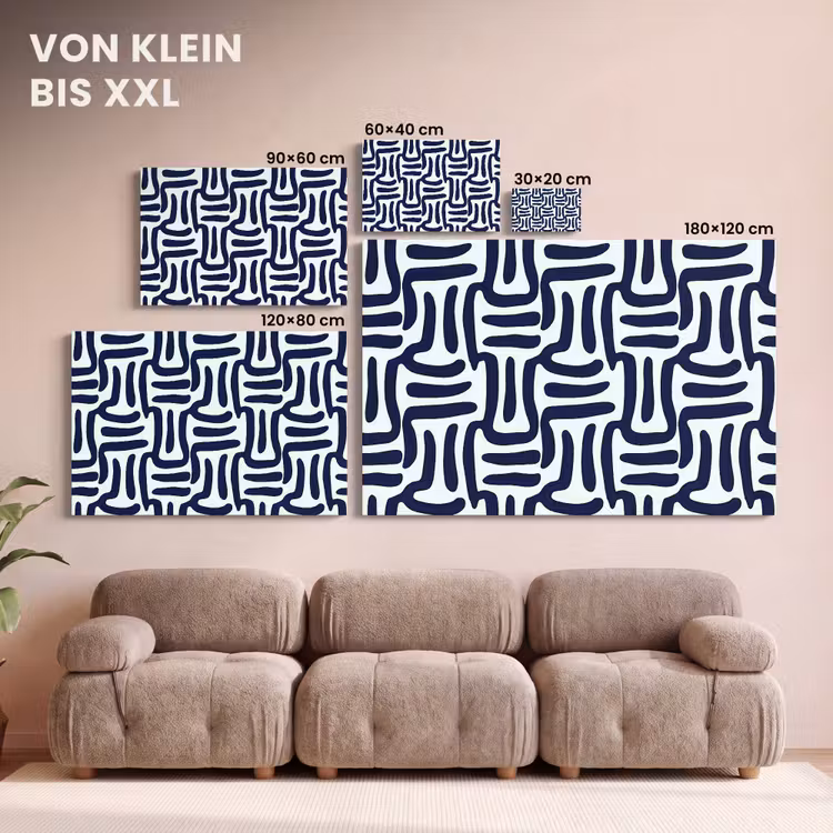 Abstract - Modern - Blauw canvas 2cm klein 34 -Xsfeer8_DE