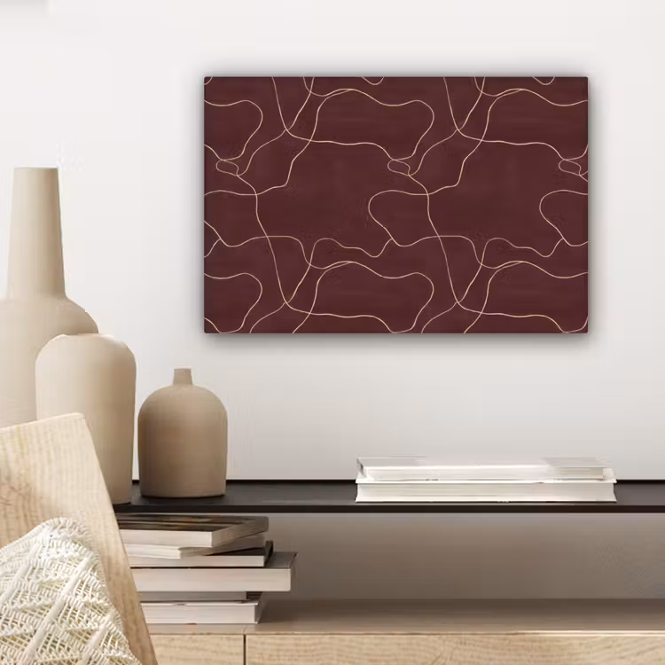 Abstract - Modern - Bruin canvas 2cm klein 34 -sfeer6