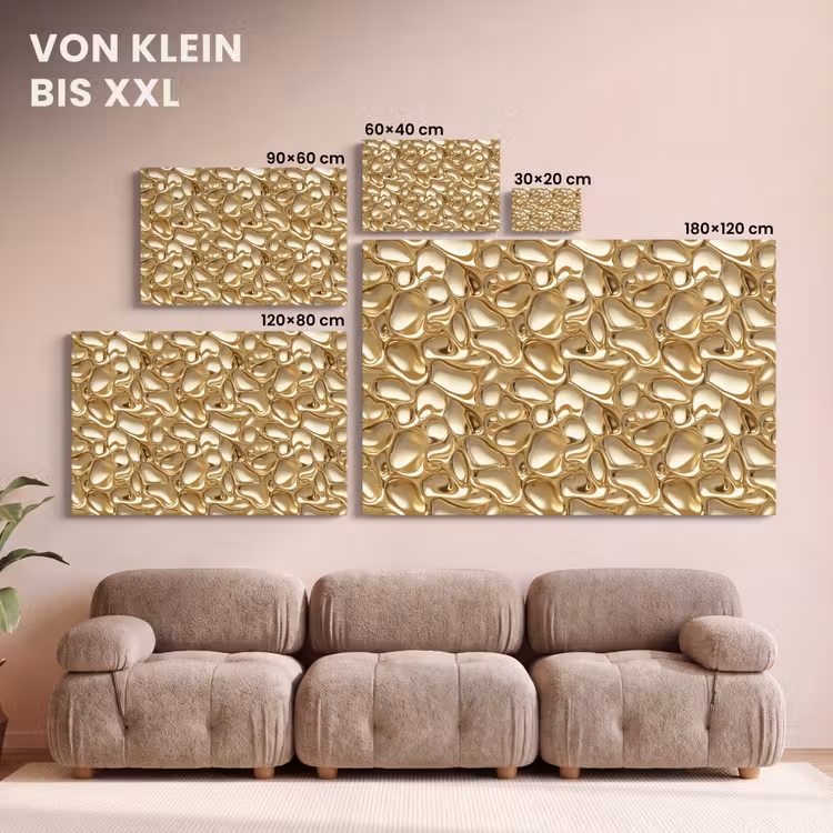Abstract - Modern - Goud canvas 2cm klein 34 -Xsfeer8_DE