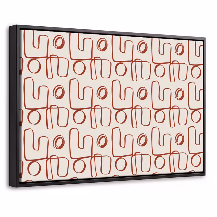 Abstract - Patroon - Beige - Rood Canvas met baklijst klein 1125 -threedimensional_3d_global