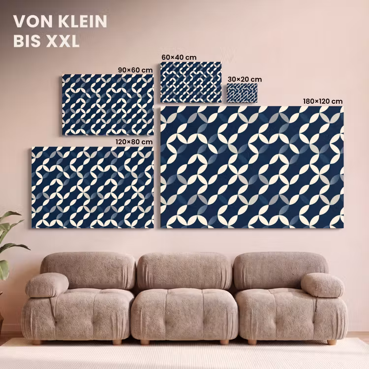 Abstract - Patroon - Blauw canvas 2cm klein 34 -Xsfeer8_DE