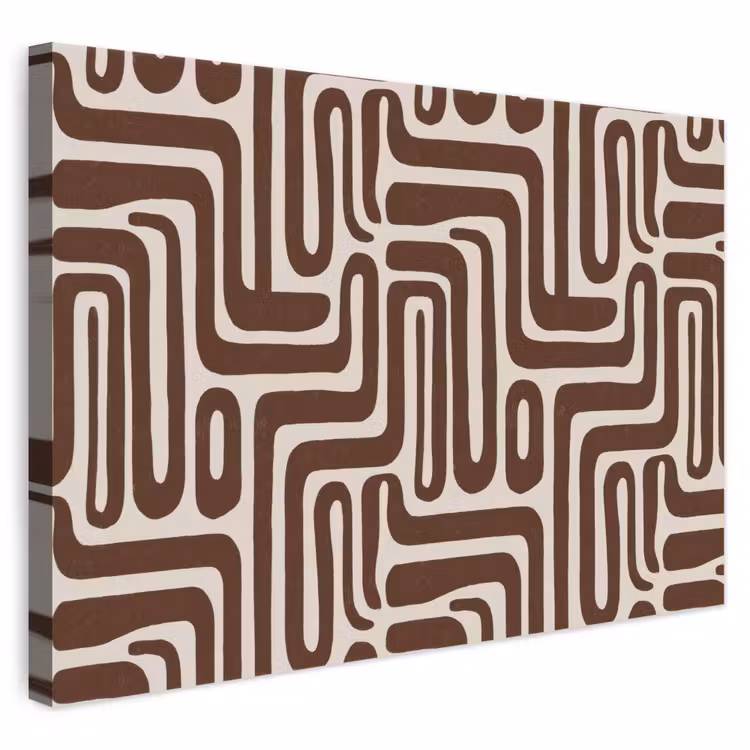 Abstract - Patroon - Bruin canvas 2cm klein 34 -3d