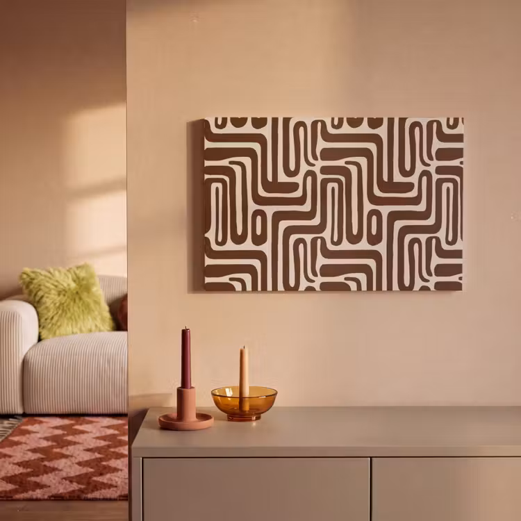 Abstract - Patroon - Bruin canvas 2cm klein 34 -sfeer1