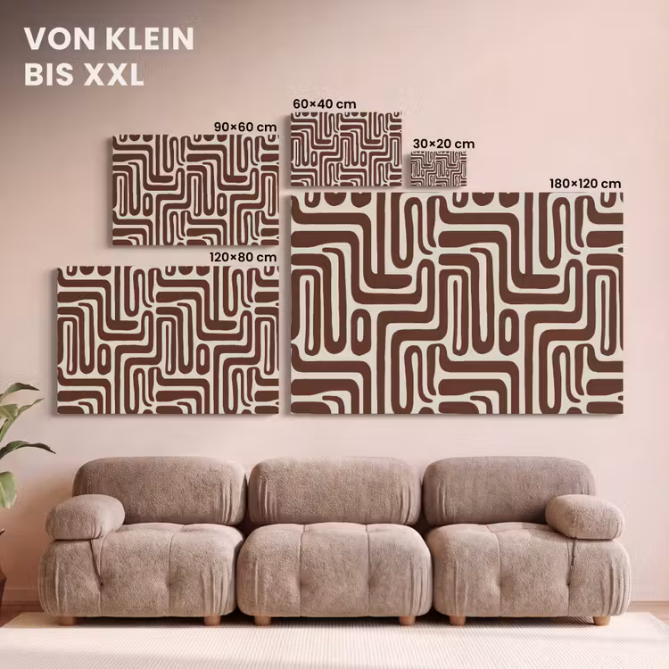 Abstract - Patroon - Bruin canvas 2cm klein 34 -Xsfeer8_DE