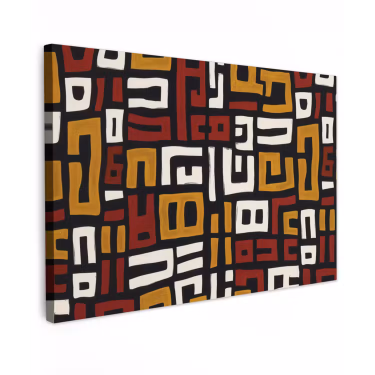 Abstract - Patroon - Rood canvas 2cm klein -z3d