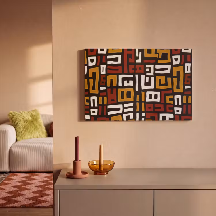 Abstract - Patroon - Rood canvas 2cm klein -sfeer1
