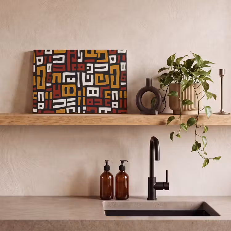 Abstract - Patroon - Rood canvas 2cm klein -sfeer3