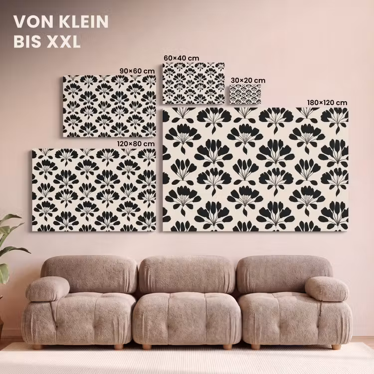 Abstract - Patroon - Zwart canvas 2cm klein 34 -Xsfeer8_DE