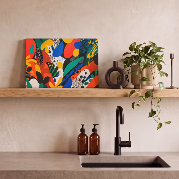 Abstract - Planten - Vormen - Kleurrijk canvas 2cm klein -closeup_print_DE