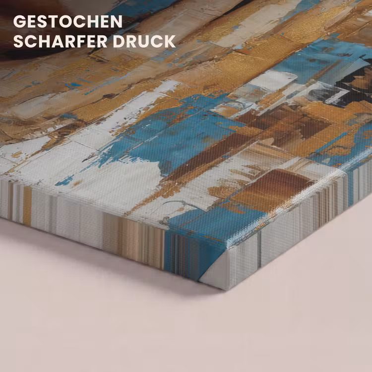 Abstract - Penseelstreken - Blauw - Gezicht canvas 2cm klein -uniquesellingpoint_afwerking-onlywow_DE