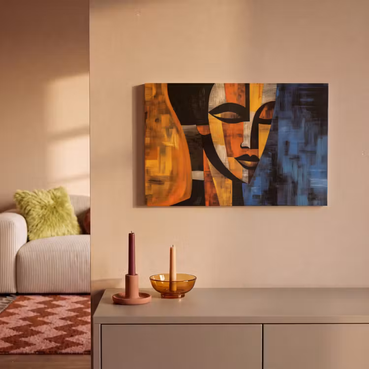 Abstract - Portret - Kleurvakken canvas 2cm klein -sfeer1