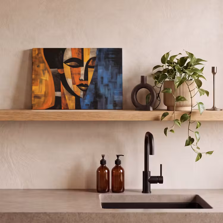 Abstract - Portret - Kleurvakken canvas 2cm klein -closeup_print_DE