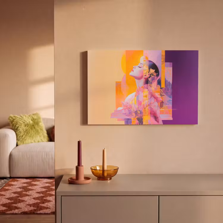 Abstract - Portret - Vrouw - Kleurrijk canvas 2cm klein -sfeer1