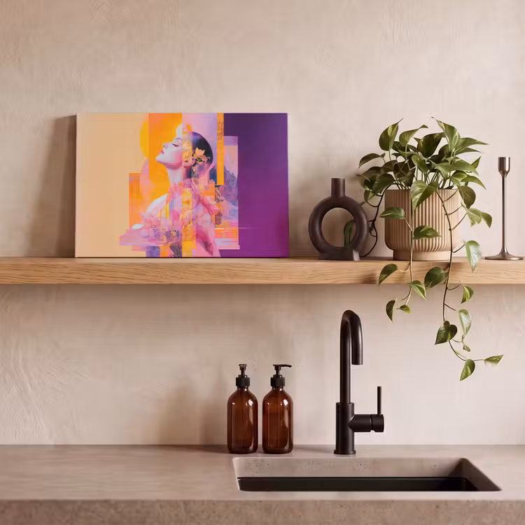 Abstract - Portret - Vrouw - Kleurrijk canvas 2cm klein -sfeer3
