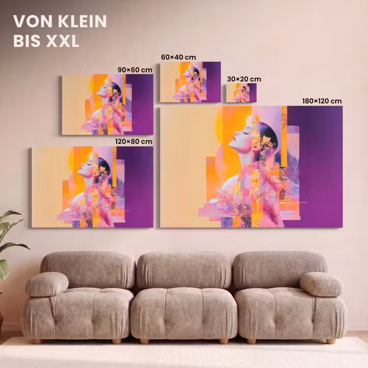 Abstract - Portret - Vrouw - Kleurrijk canvas 2cm klein -Xsfeer8_DE