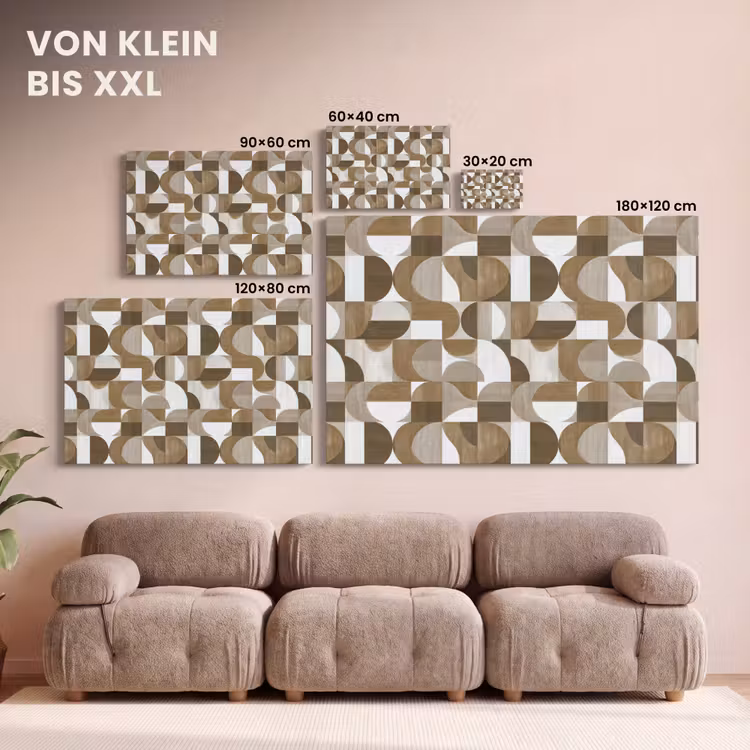 Abstract - Retro - Bruin canvas 2cm klein 34 -Xsfeer8_DE