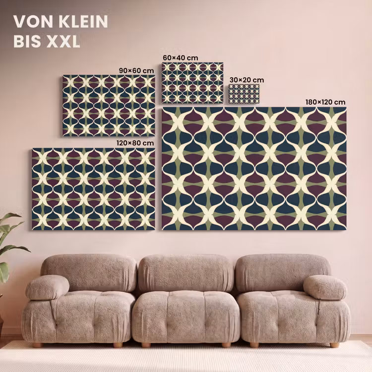 Abstract - Retro - Kleurrijk canvas 2cm klein 34 -Xsfeer8_DE