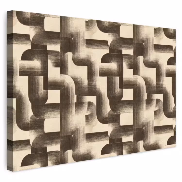 Abstract - Retro - Zwart canvas 2cm klein 34 -3d