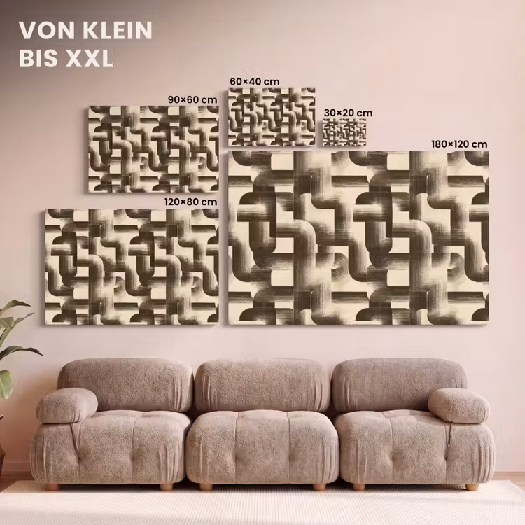 Abstract - Retro - Zwart canvas 2cm klein 34 -Xsfeer8_DE