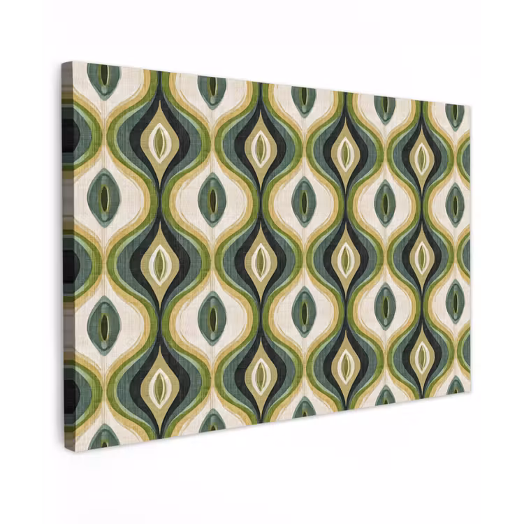Abstract - Ritmisch - Groen canvas 2cm klein 34 -z3d