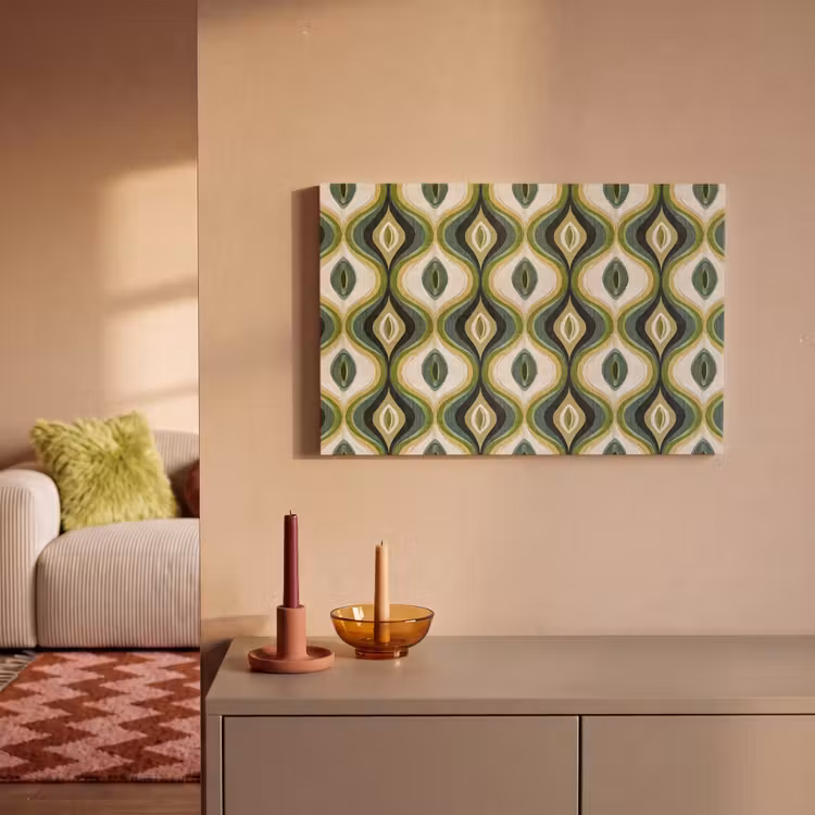 Abstract - Ritmisch - Groen canvas 2cm klein 34 -sfeer1