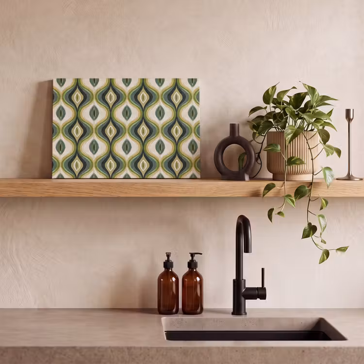 Abstract - Ritmisch - Groen canvas 2cm klein 34 -sfeer3