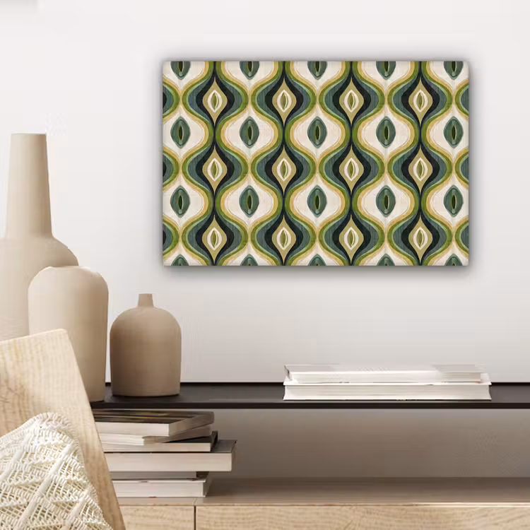Abstract - Ritmisch - Groen canvas 2cm klein 34 -sfeer6