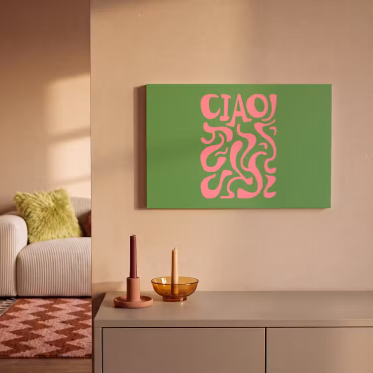 Abstract - Roze - Ciao - Vormen canvas 2cm klein -sfeer1