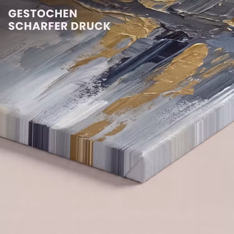 Abstract - Structuur - Goud - Grijs - Modern canvas 2cm klein -uniquesellingpoint_afwerking-onlywow_DE