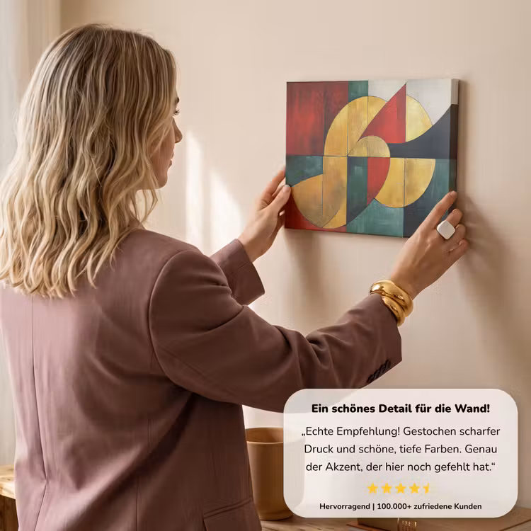 Abstract - Kerst - Goud - Rood - Groen canvas 2cm klein -Xsfeer7_DE
