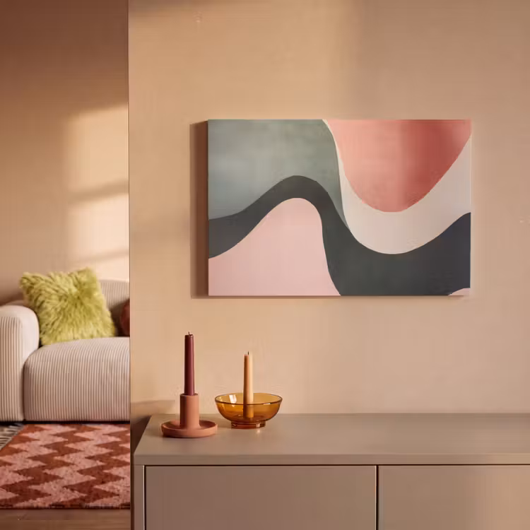 Abstract - Golven - Sierlijk - Roze canvas 2cm klein -sfeer1
