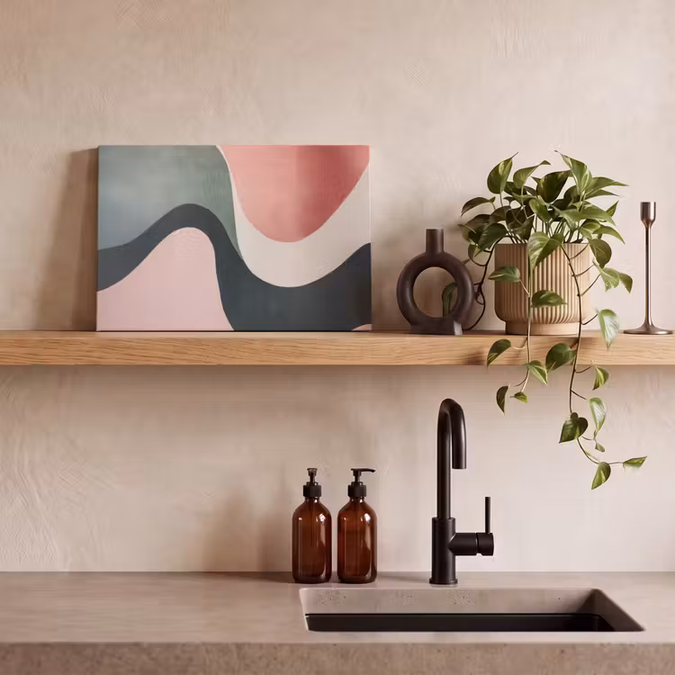 Abstract - Golven - Sierlijk - Roze canvas 2cm klein -sfeer6