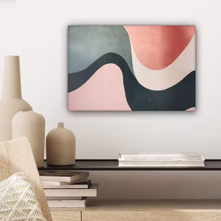 Abstract - Golven - Sierlijk - Roze canvas 2cm klein -closeup_print_DE