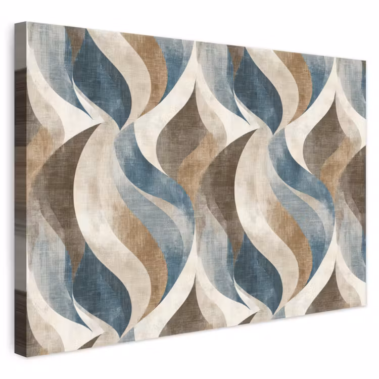 Abstract - Golven - Kleurrijk canvas 2cm klein 34 -3d