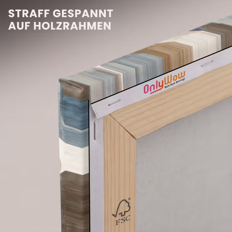 Abstract - Golven - Kleurrijk canvas 2cm klein 34 -uniquesellingpoint_afwerking-onlywow_DE