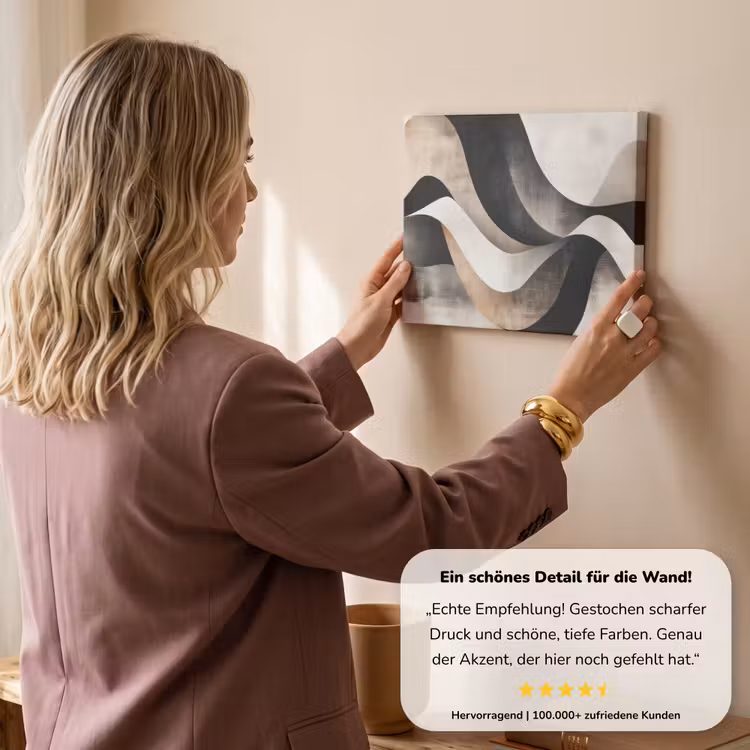 Abstract - Golven - Zwart - Verweerd canvas 2cm klein -Xsfeer7_DE