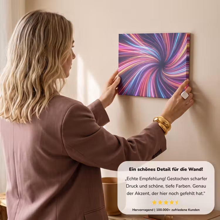 Abstract - Swirl - Futuristic - Neon canvas 2cm klein -Xsfeer7_DE