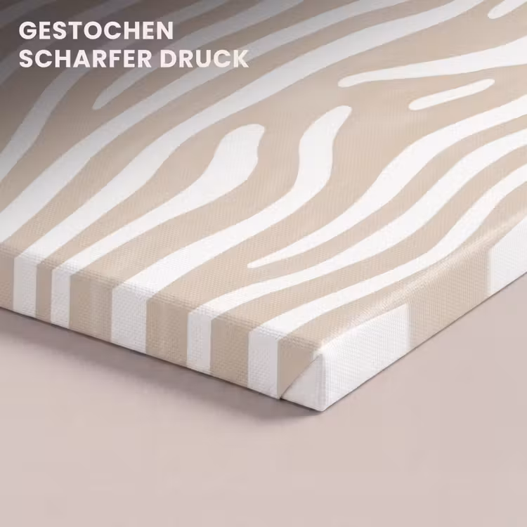 Abstract - Zebra - Beige canvas 2cm klein 34 -closeup_print_DE