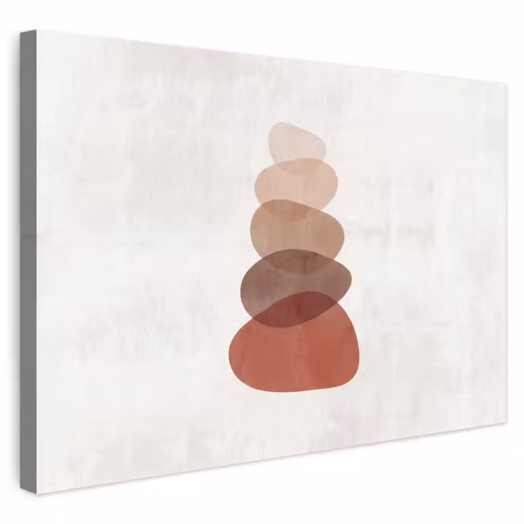 Abstractie - Gestapeld - Balans - Modern - Aardetinten canvas 2cm klein -3d