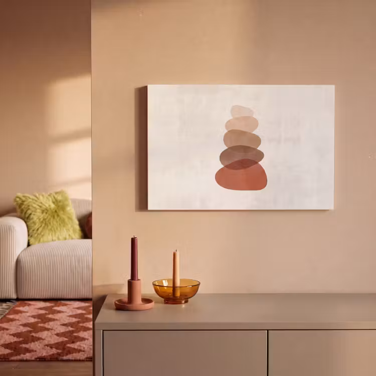 Abstractie - Gestapeld - Balans - Modern - Aardetinten canvas 2cm klein -sfeer1