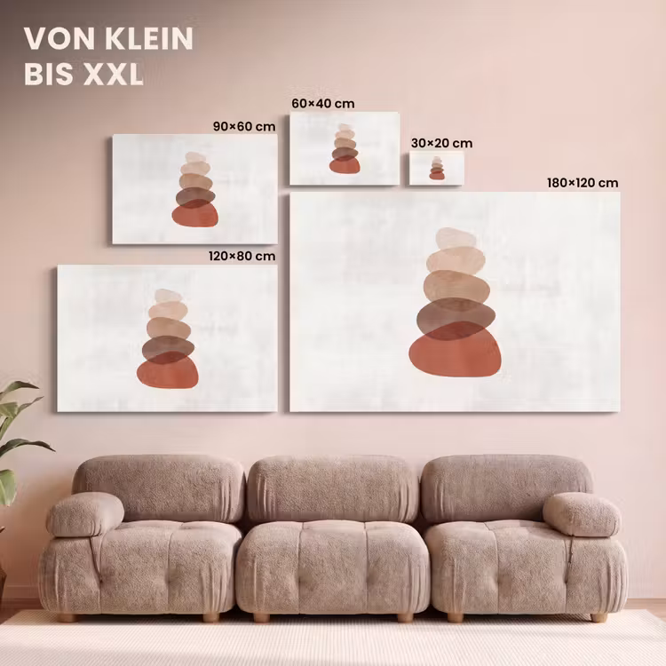 Abstractie - Gestapeld - Balans - Modern - Aardetinten canvas 2cm klein -Xsfeer8_DE