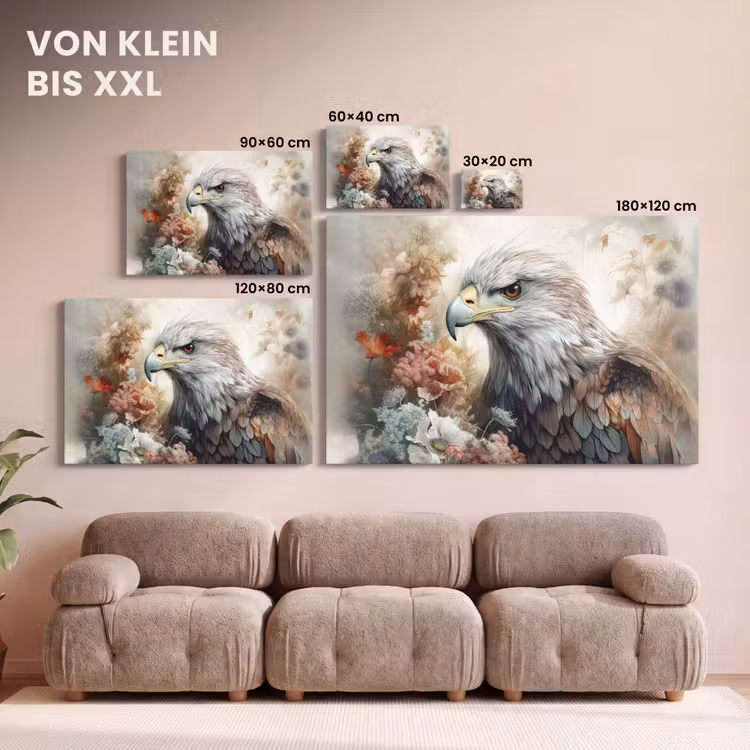 Arend - Adelaar - Vogel - Bloemen - Natuur canvas 2cm klein -Xsfeer8_DE
