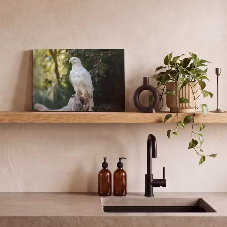 Arend - Hout - Wit - Planten canvas 2cm klein -sfeer3