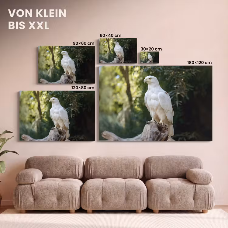 Arend - Hout - Wit - Planten canvas 2cm klein -Xsfeer8_DE