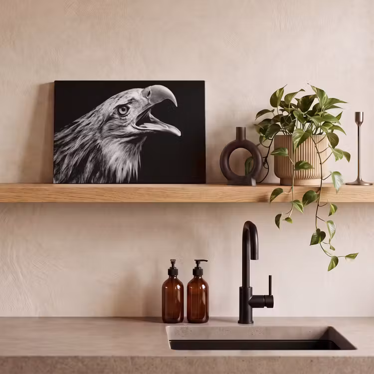 Adelaar - Portret - Roofvogels - Zwart - Wit - Vogel canvas 2cm klein -sfeer3