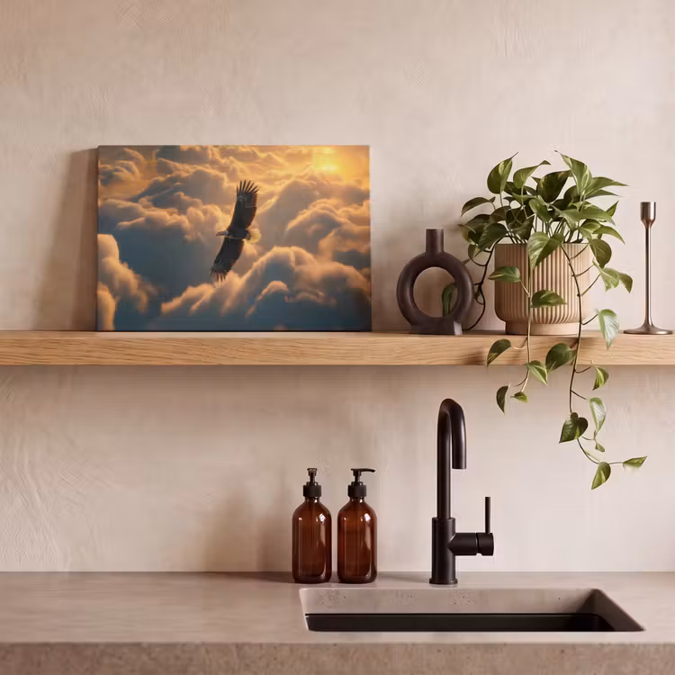 Adelaar - Wolken - Zon canvas 2cm klein -closeup_print_DE