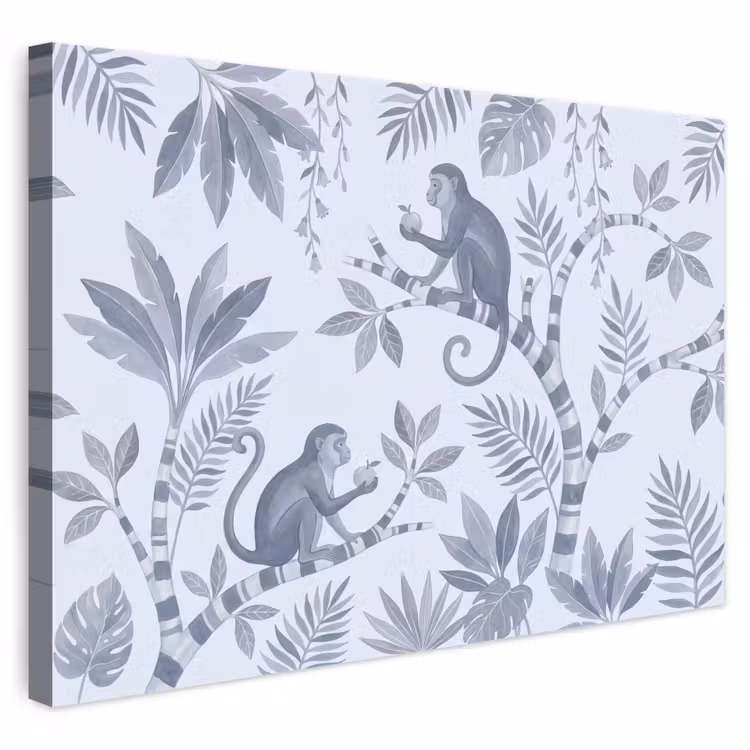 Aap - Boom - Bladeren - Jungle - Illustratie canvas 2cm klein -3d