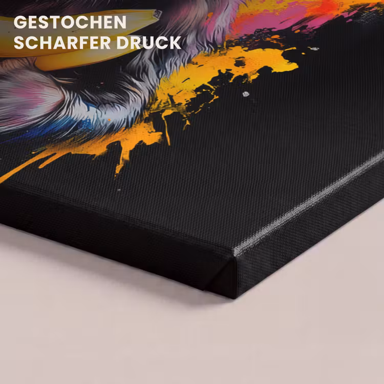 Aap - Graffiti - Kleurrijk - Bananen - Modern canvas 2cm klein -uniquesellingpoint_afwerking-onlywow_DE